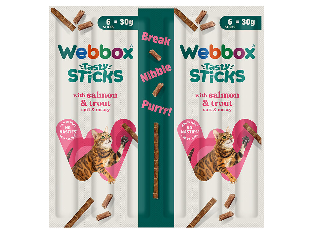 SNACKS GATO WEBBOX STICKS SALM&Atilde;O / TRUTA 6 UNIDADES image number 0