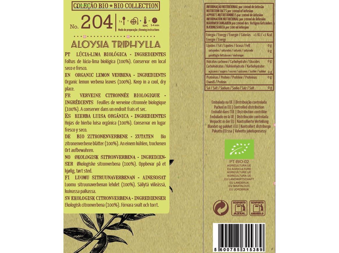 INFUS&Atilde;O LISBON TEA CO. BIO L&Uacute;CIA-LIMA 20G image number 1