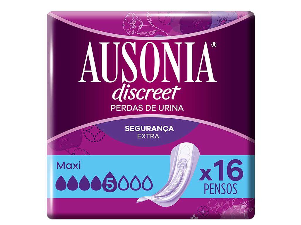 PENSOS INCONTIN&Ecirc;NCIA MAXI AUSONIA DISCREET 16 UN