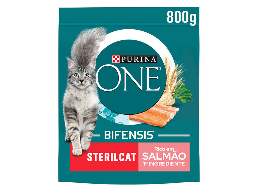 RA&Ccedil;&Atilde;O PARA GATO PURINA ONE ESTERILIZADO COM SALM&Atilde;O 800G