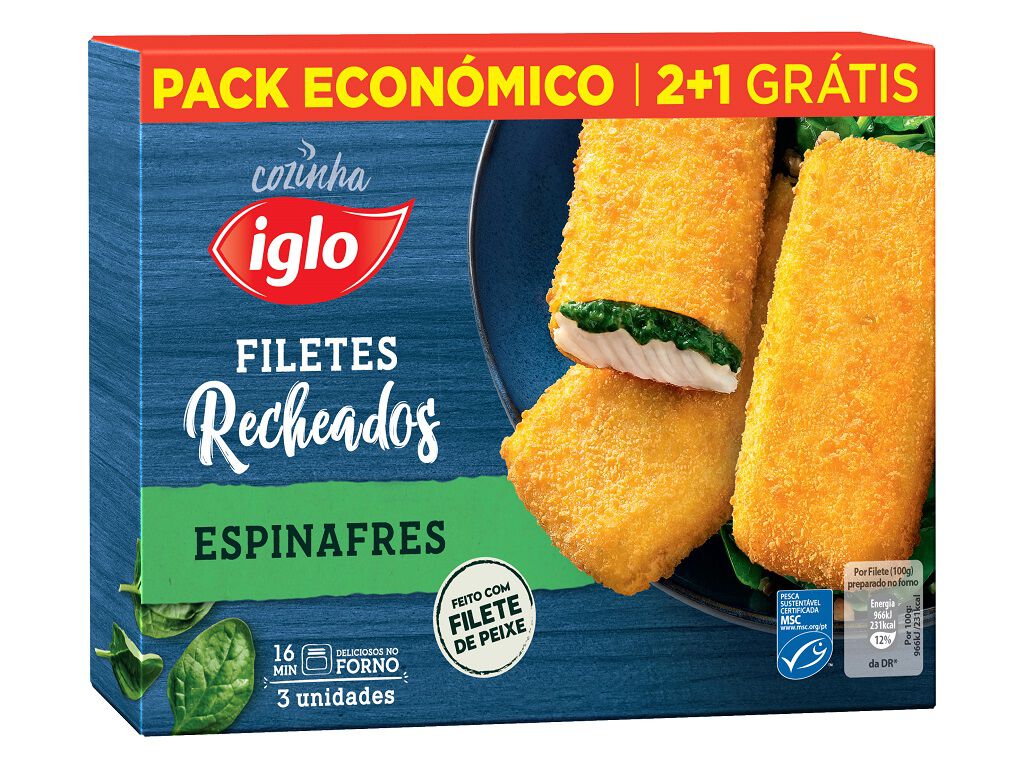 FILETES IGLO DE PEIXE COM ESPINAFRES MSC 3UN 300G image number 0