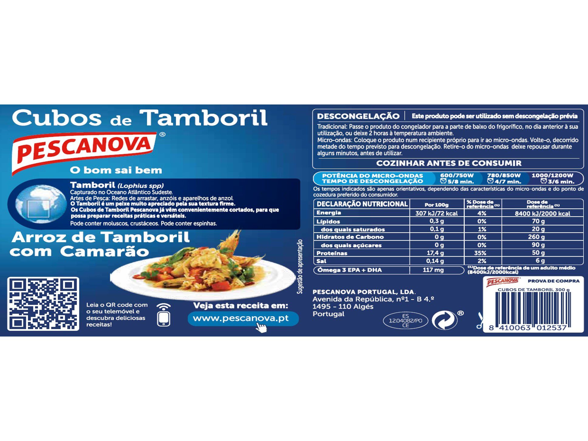 CUBOS TAMBORIL PESCANOVA 300G image number 1