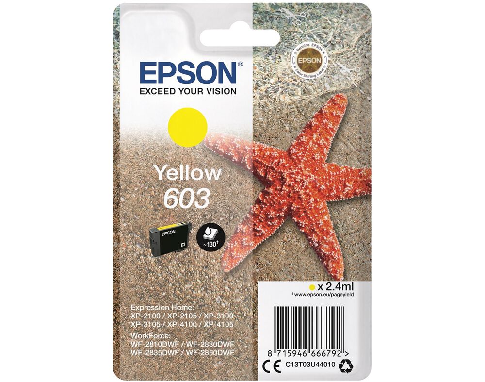 TINTEIRO ORIGINAL EPSON AMARELO 603 C13T03U44020 image number 0