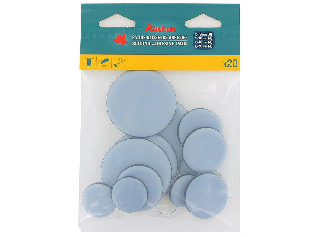 FELTROS ANTI-DESLIZANTE AUCHAN CINZENTOS SORTIDOS 20 PE&Ccedil;AS image number 0