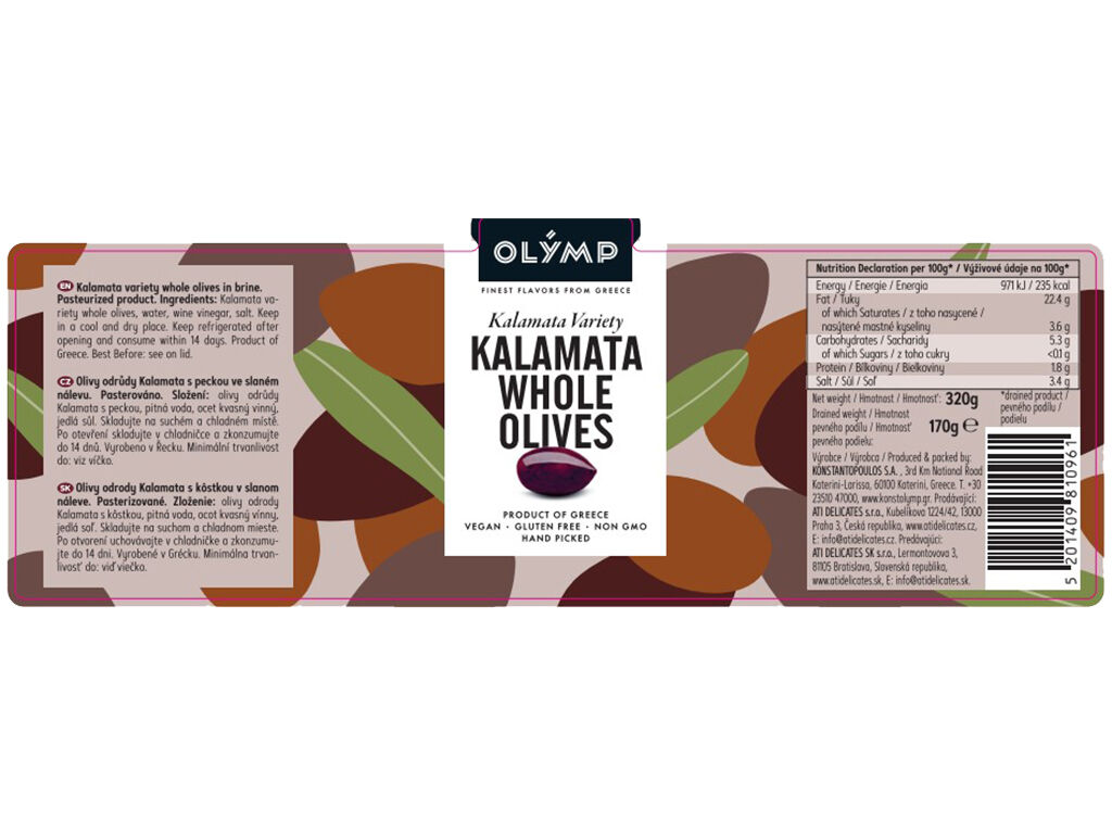 AZEITONAS OLYMP KALAMATA 170G image number 1