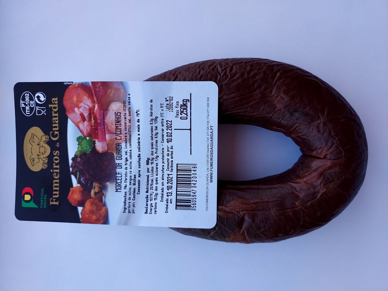 MORCELA FUMEIROS DA GUARDA COM COMINHOS 250 G image number 0