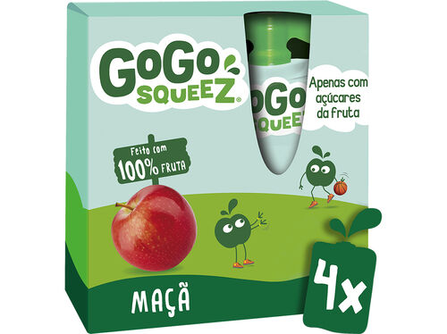 SAQUETAS FRUTA GO GO SQUEEZ MAÇÃ 4X90G image number 0