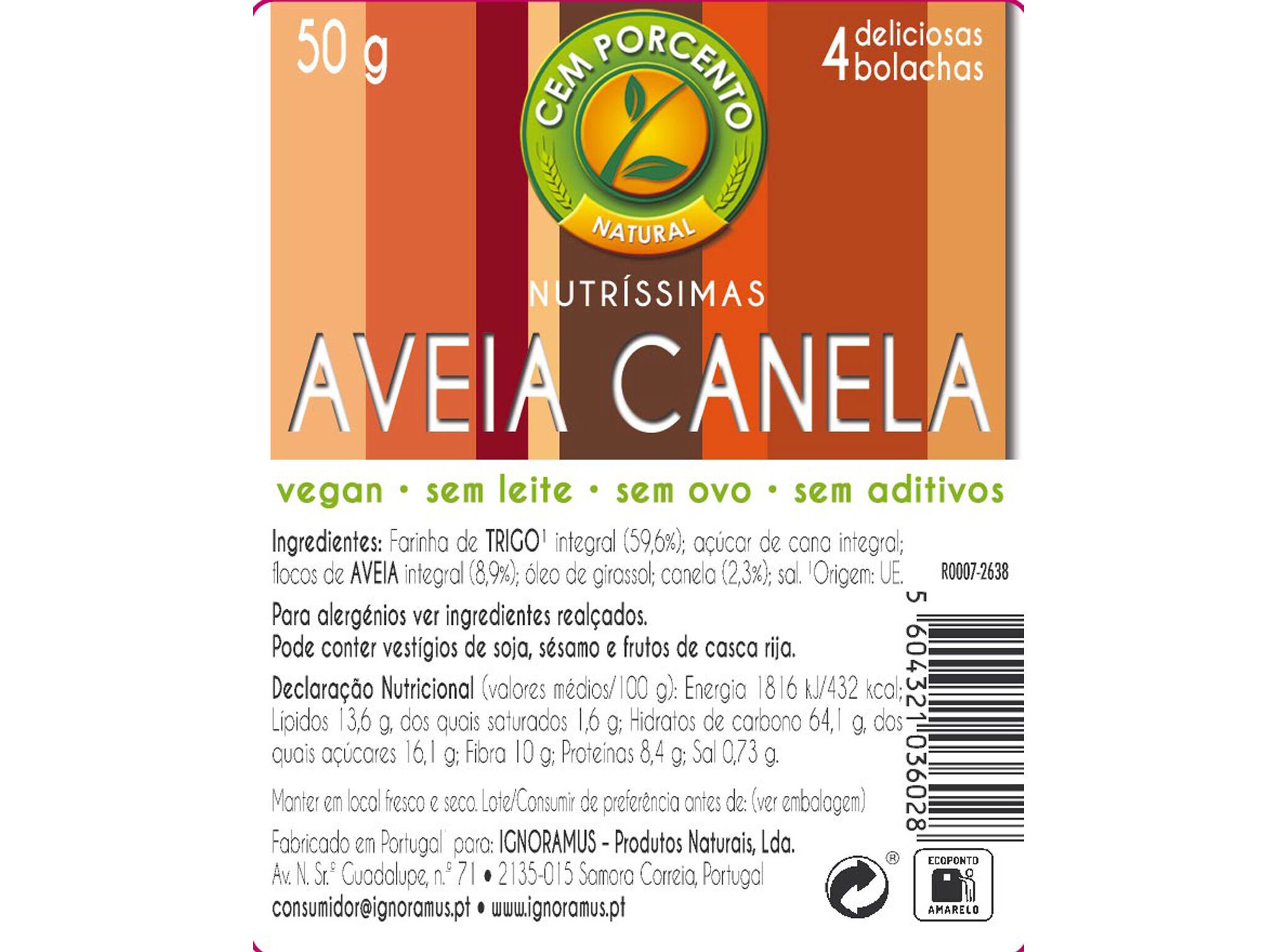 BOLACHAS CEM PORCENTO MINI NUTR&Iacute;SSIMAS AVEIA CANELA 50G image number 1