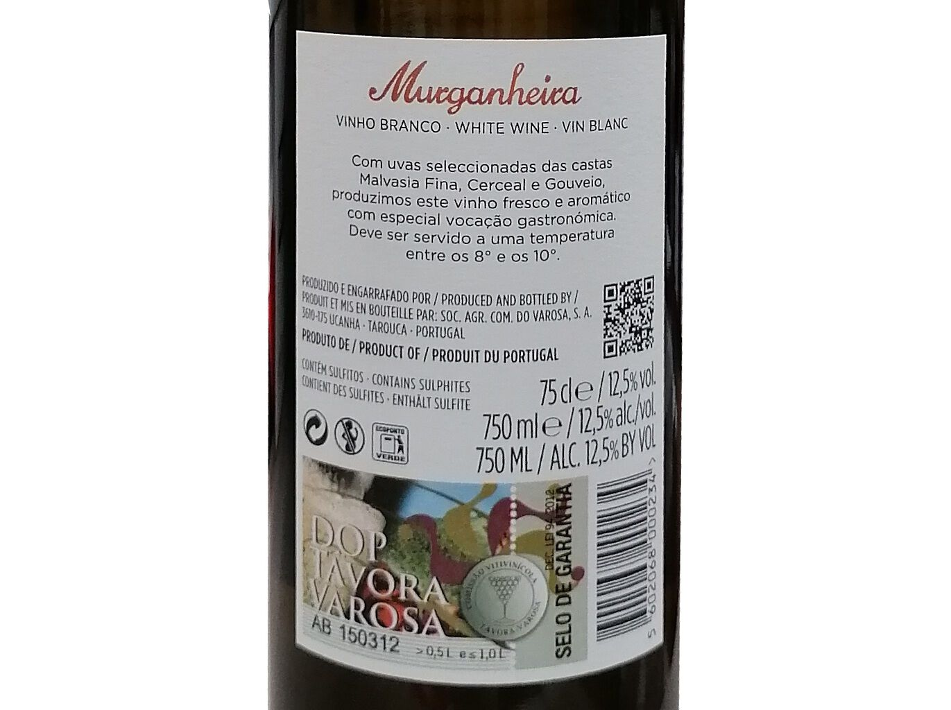 VINHO BRANCO MURGANHEIRA DOC TAVORA VAROSA 0.75L image number 1