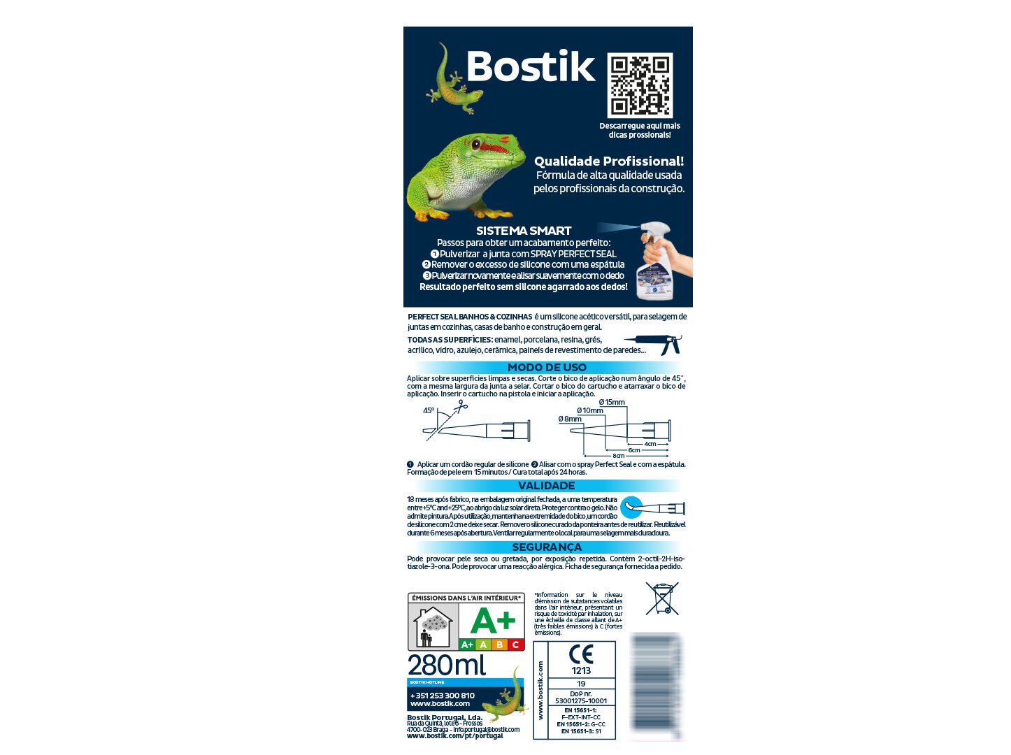 SILICONE BOSTIK BRANCO 280ML image number 1