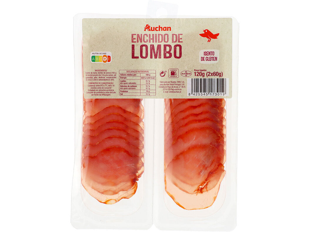 LOMBO DE PORCO AUCHAN FATIAS 120G image number 0