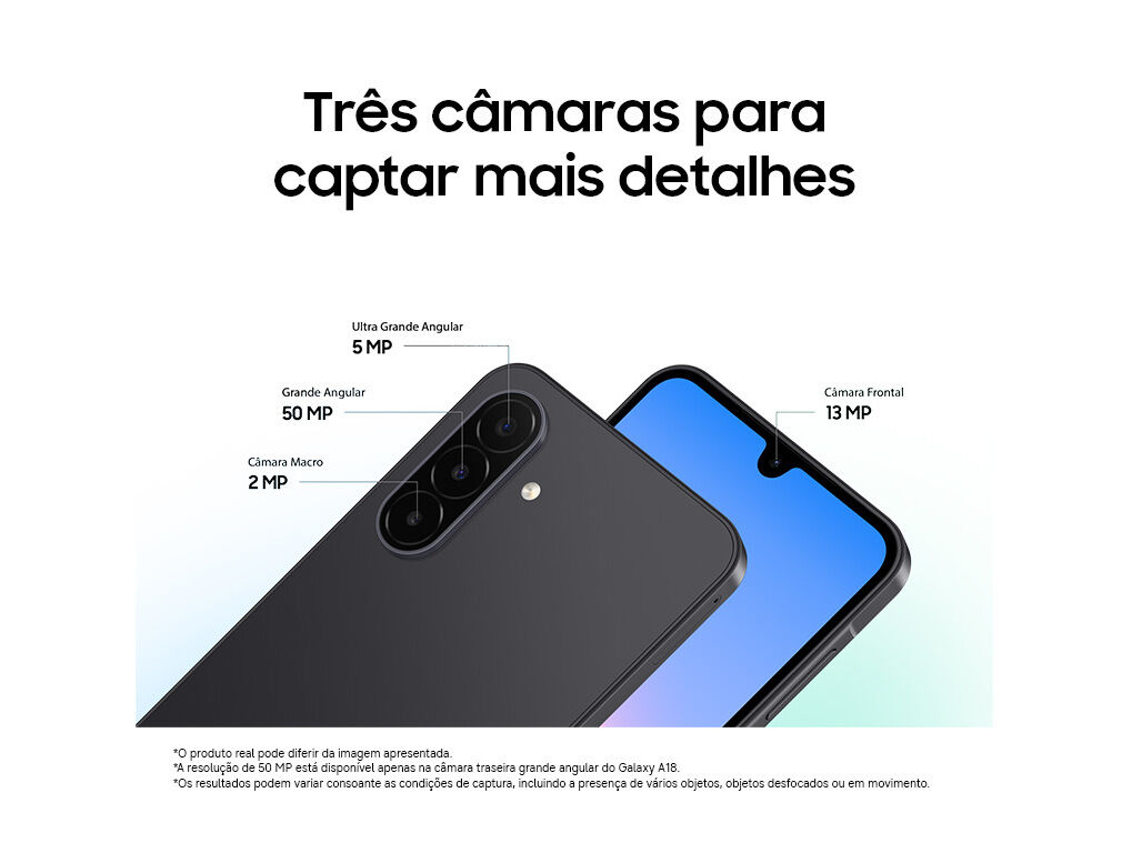 SMARTPHONE SAMSUNG GALAXY A18 PRETO 8/256GB image number 3