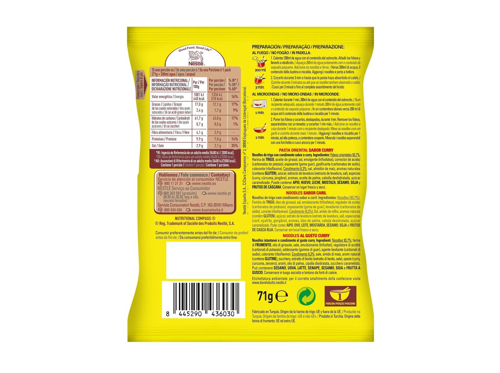 NOODLES MAGGI ORIENTAL CARIL 71G image number 1