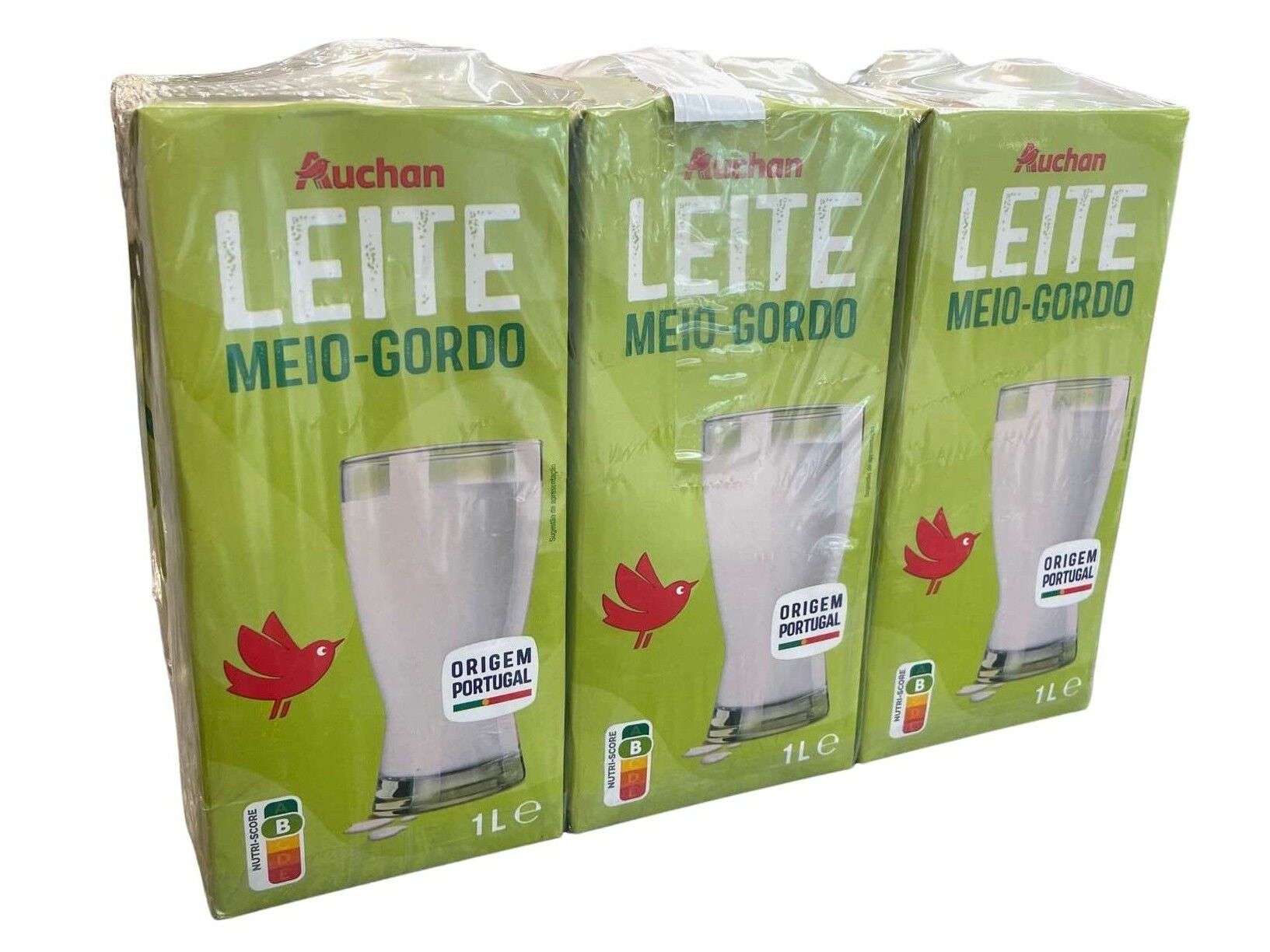 LEITE UHT AUCHAN MEIO GORDO 6X1L