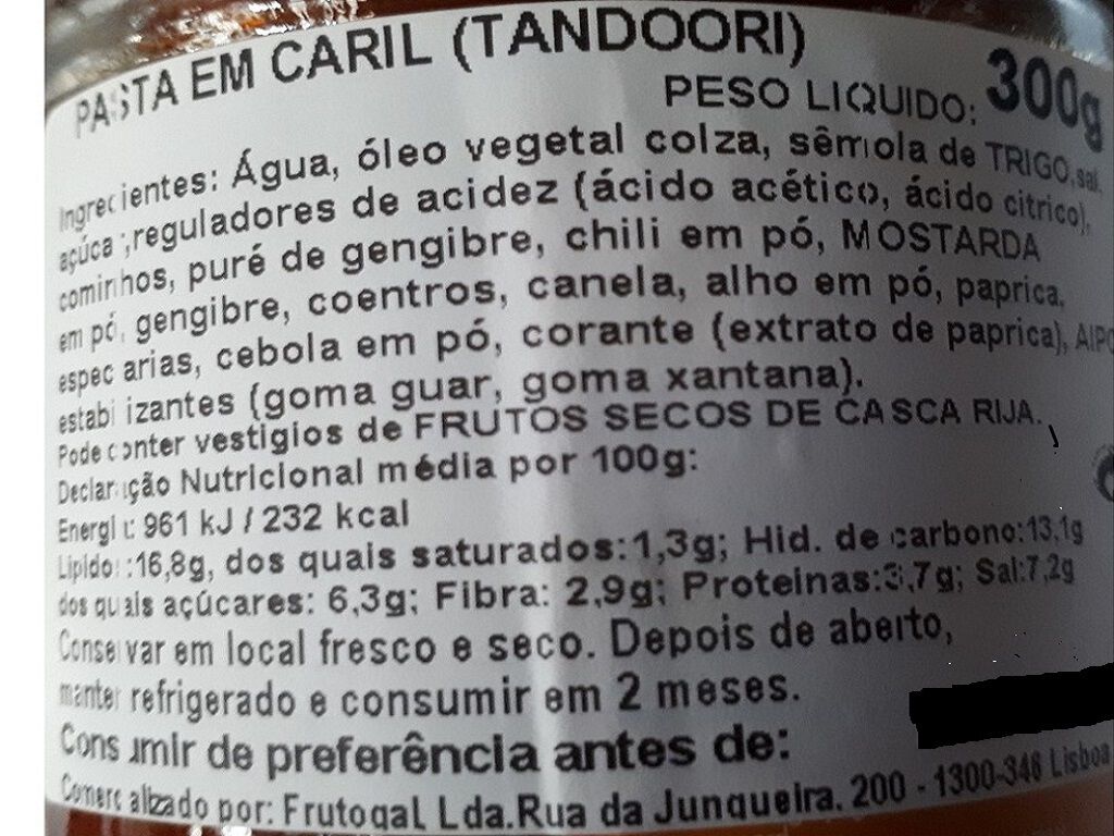 MOLHO SHARWOOD'S PICANTE CARIL PASTA TANDOORI 300G image number 1