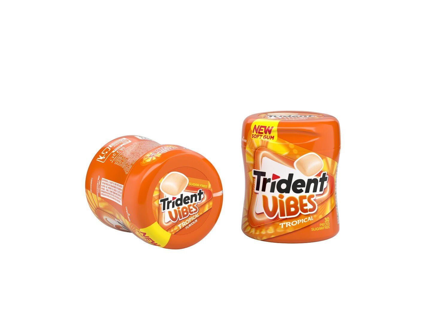 PASTILHAS EL&Aacute;STICAS TRIDENT VIBES BOTTLE TROPICAL SEM A&Ccedil;&Uacute;CAR 70.2G image number 1