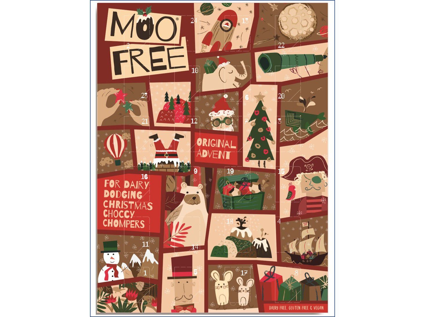 Calendário advento moo free cacau original vegan 70g