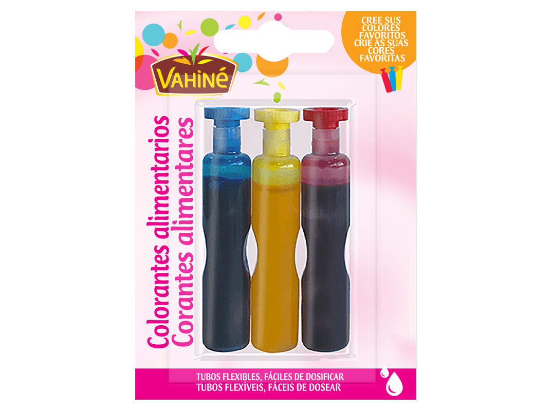 CORANTES VAHIN&Eacute; AZUL AMARELO E VERMELHO 3X6ML