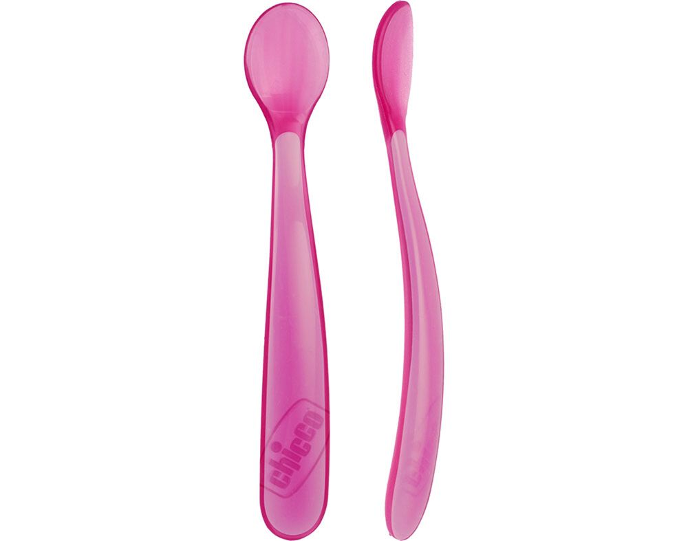 COLHER CHICCO SILICONE ROSA +6MESES 2UN image number 0