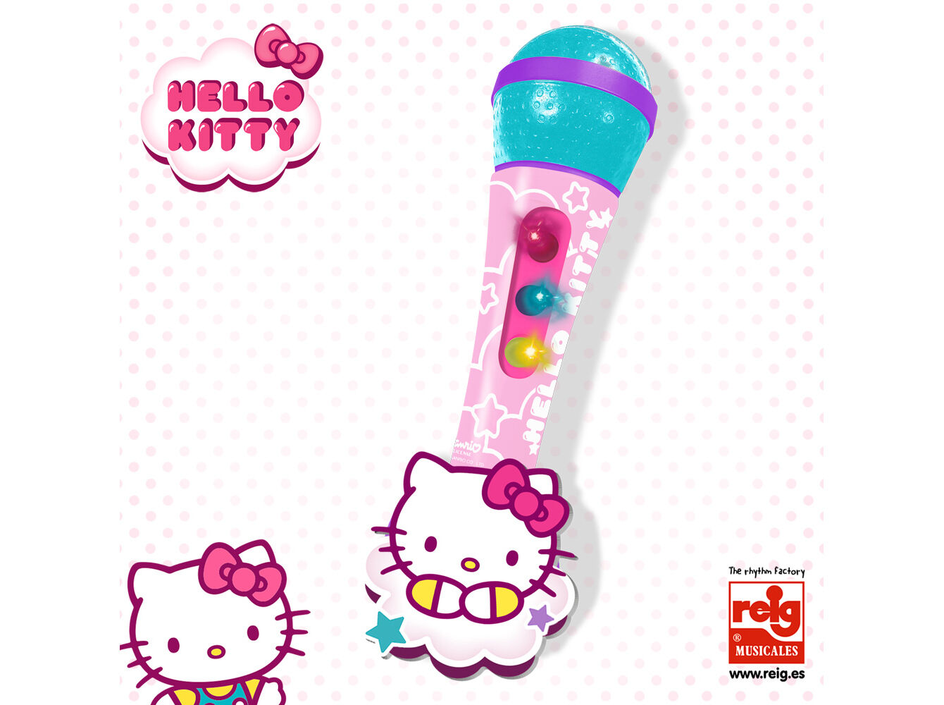 MICROFONE DE M&Atilde;O HELLO KITTY