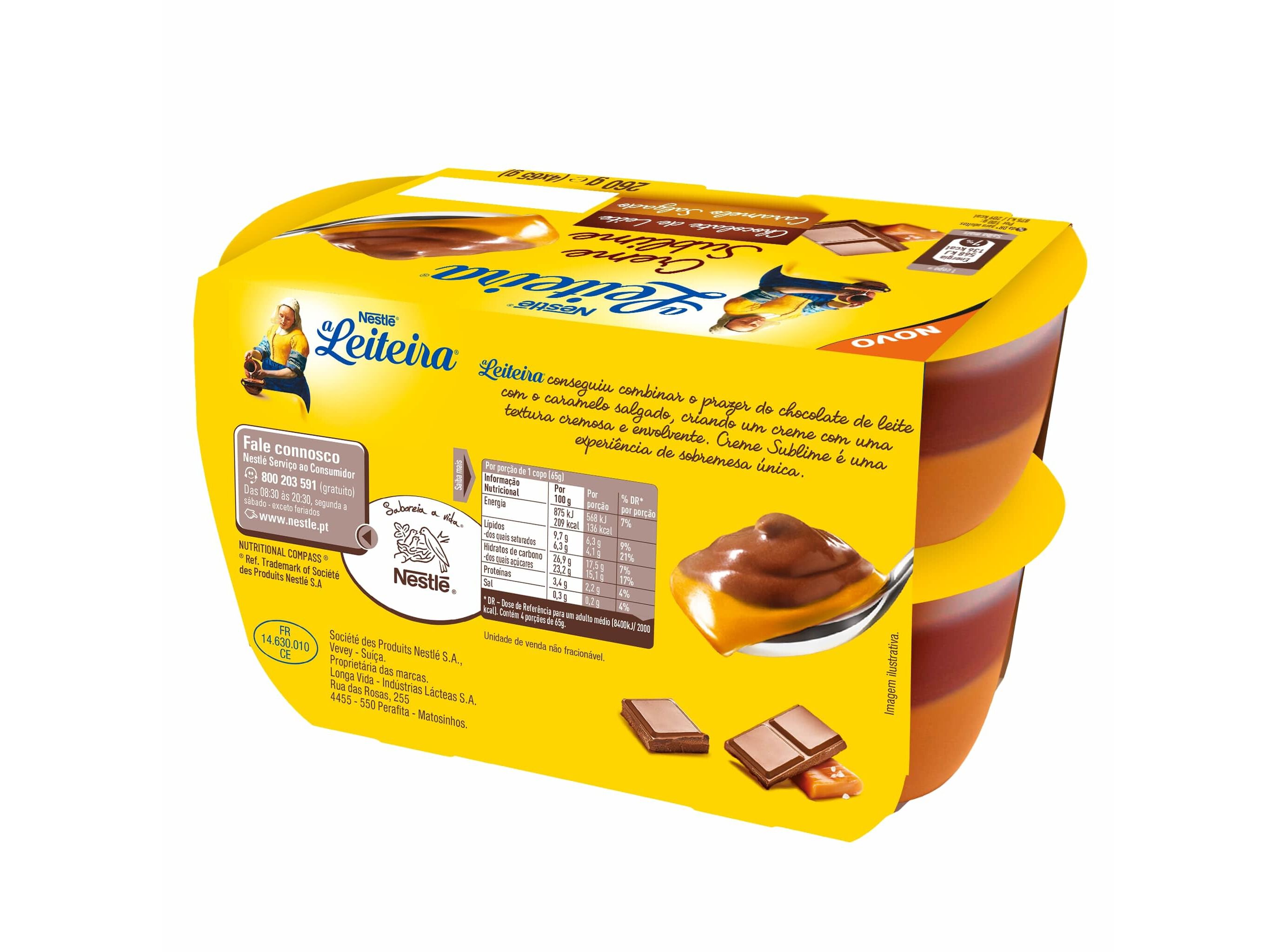 SOBREMESA A LEITEIRA CHOCOLATE /CARAMELO 4X65G image number 1