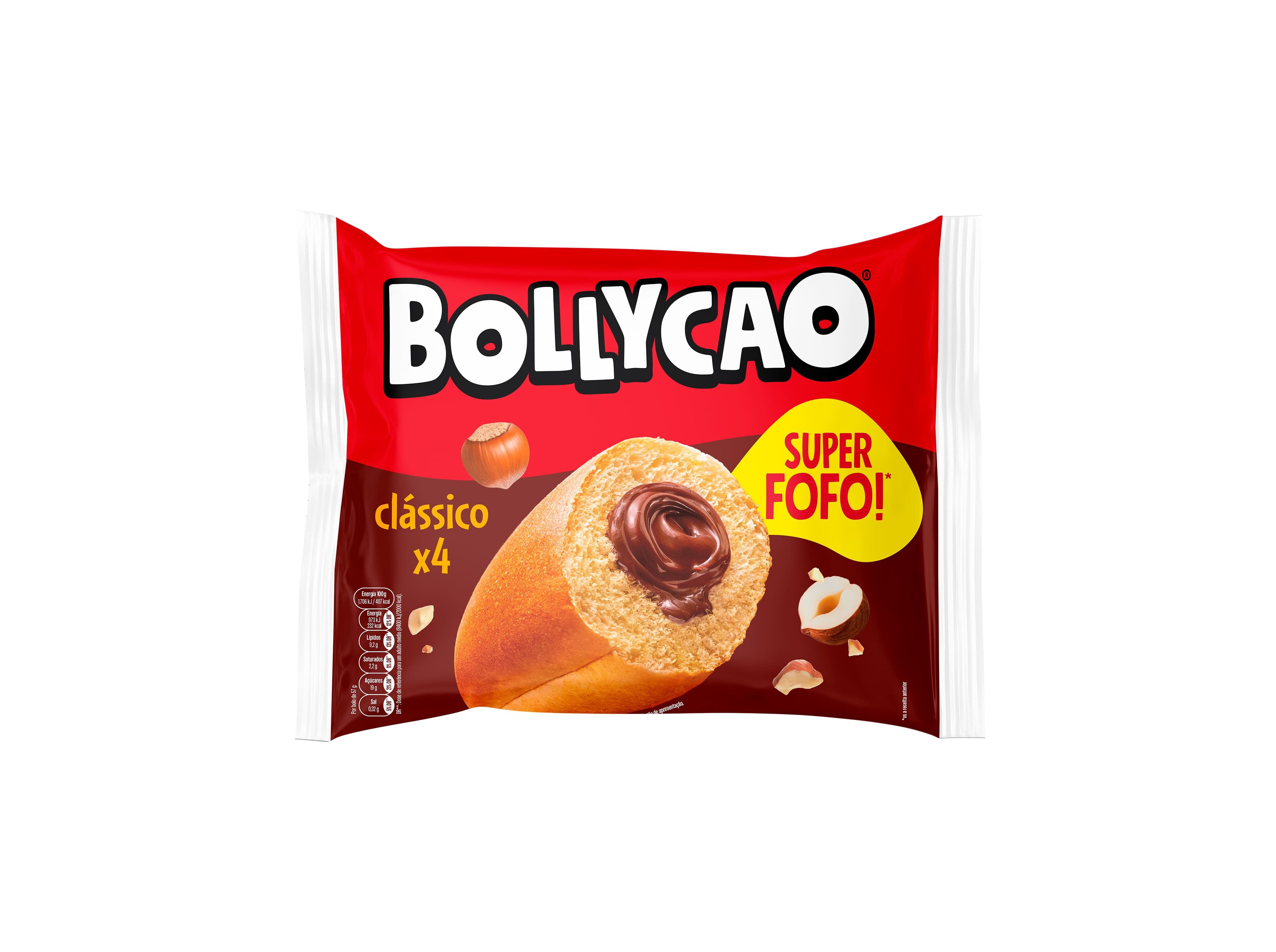 BOLO BOLLYCAO RECHEADO AVEL&Atilde; 4UN 228G