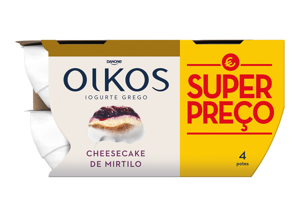 IOGURTE OIKOS DANONE GREGO CHEESECAKE DE MIRTILO 4X110G