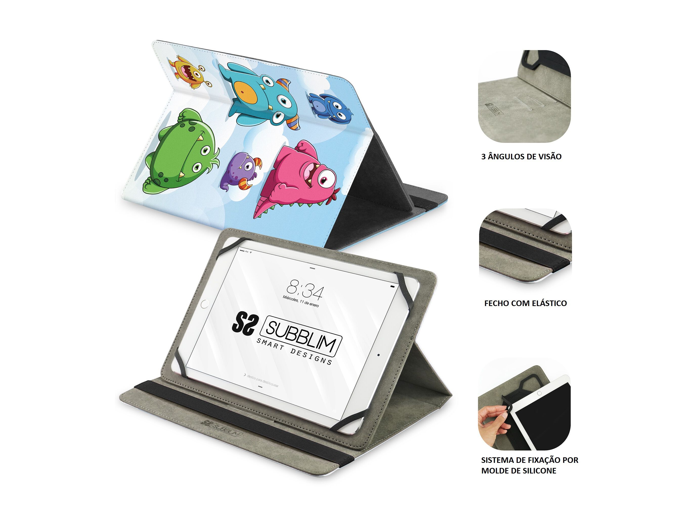 CAPA UNIVERSAL TABLET SUBBLIM AT&Eacute; 11" MONSTERS image number 1