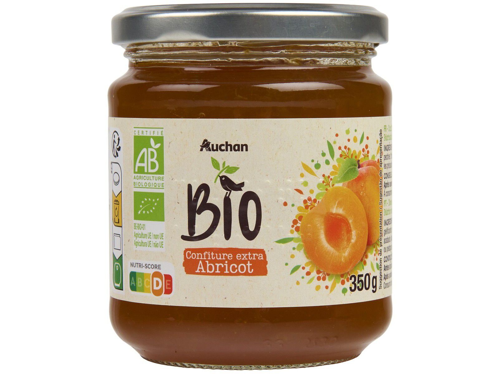 DOCE EXTRA AUCHAN BIO ALPERCE 350G