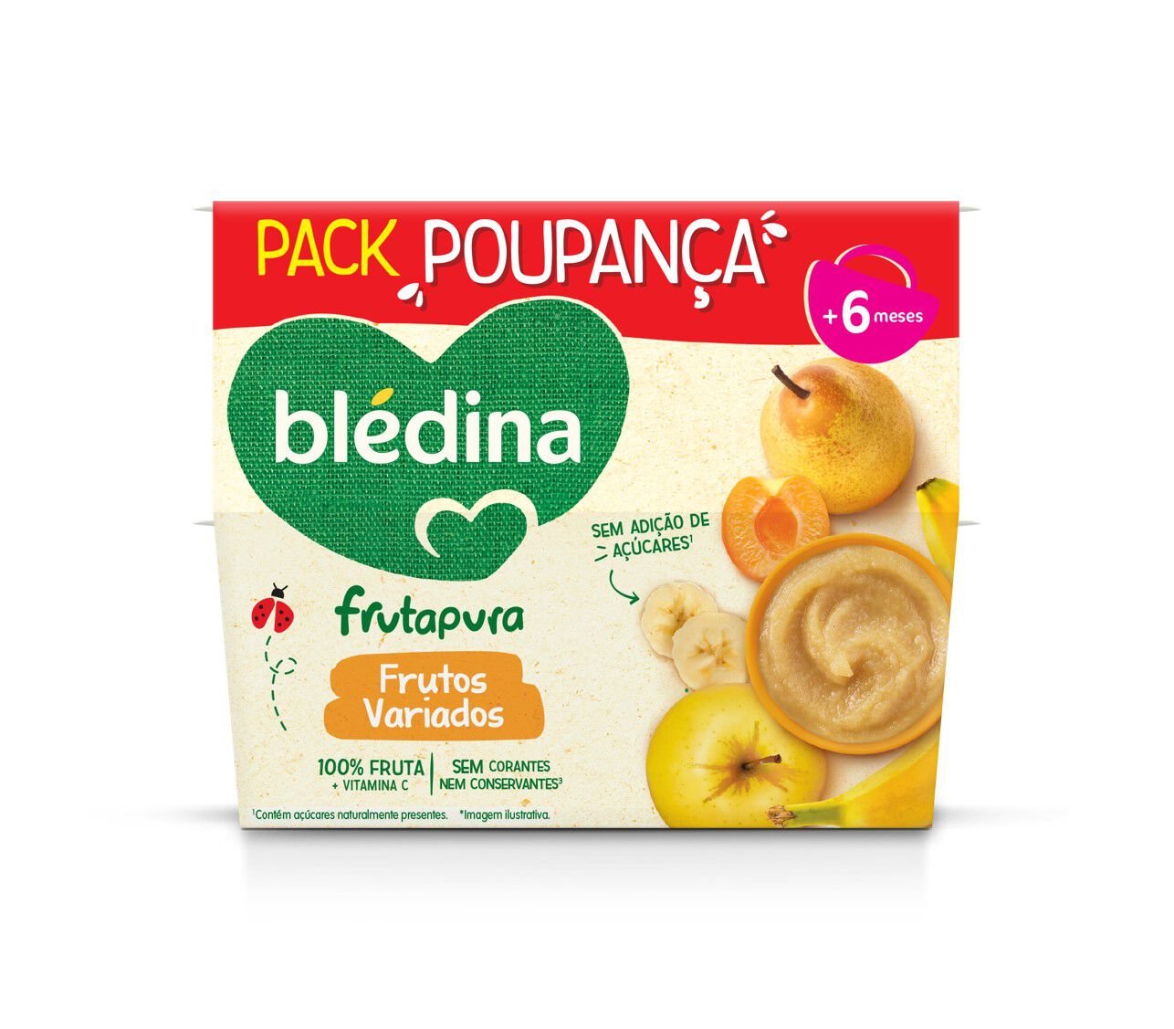 TACINHA FRUTA BL&Eacute;DINA 100% FRUTA VARIADA 8X95G PACK POUPAN&Ccedil;A
