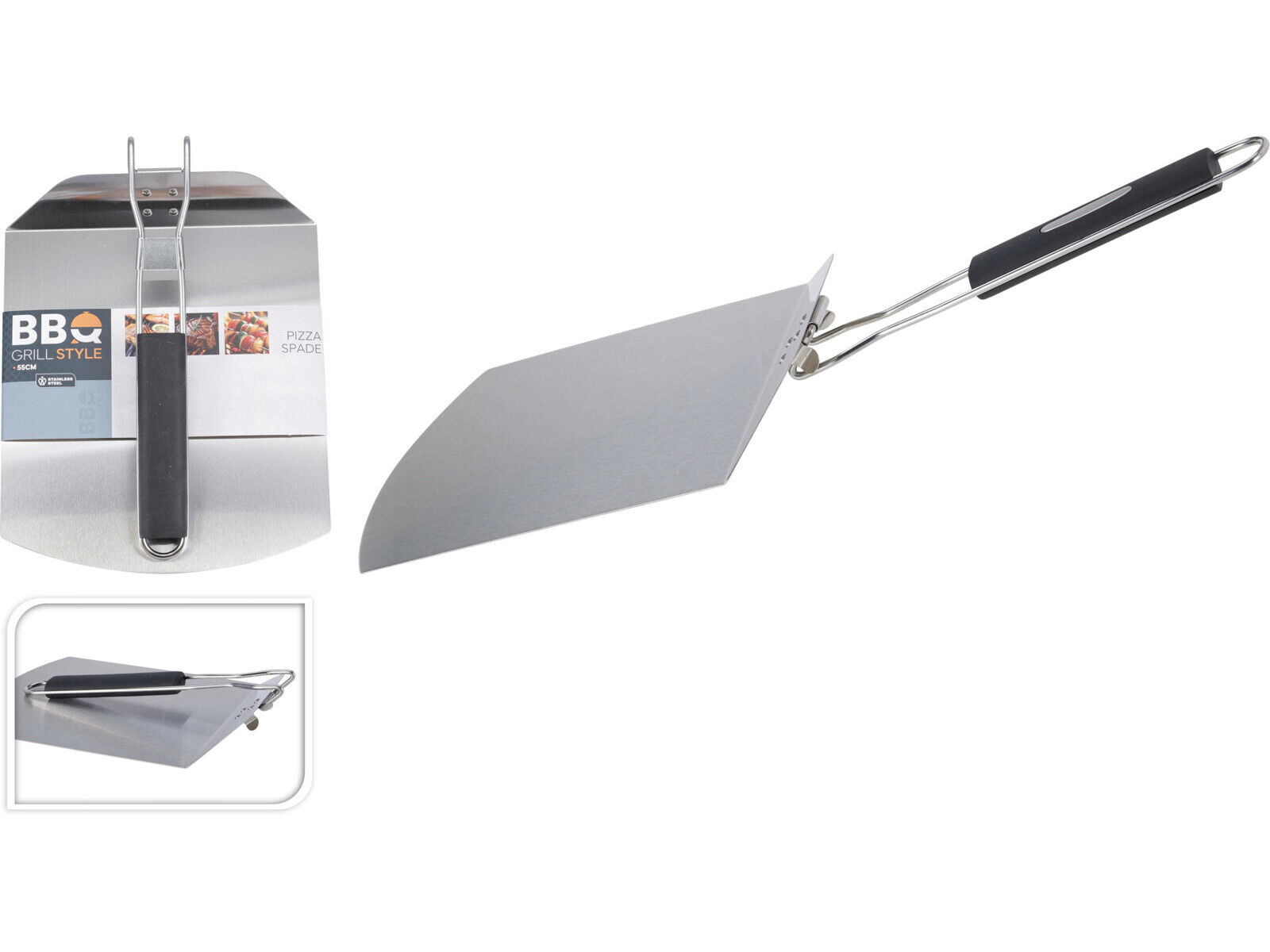 ESP&Aacute;TULA DE PIZZA PARA CHURRASCO A&Ccedil;O INOX COMPRIMENTO 55.5CM image number 1