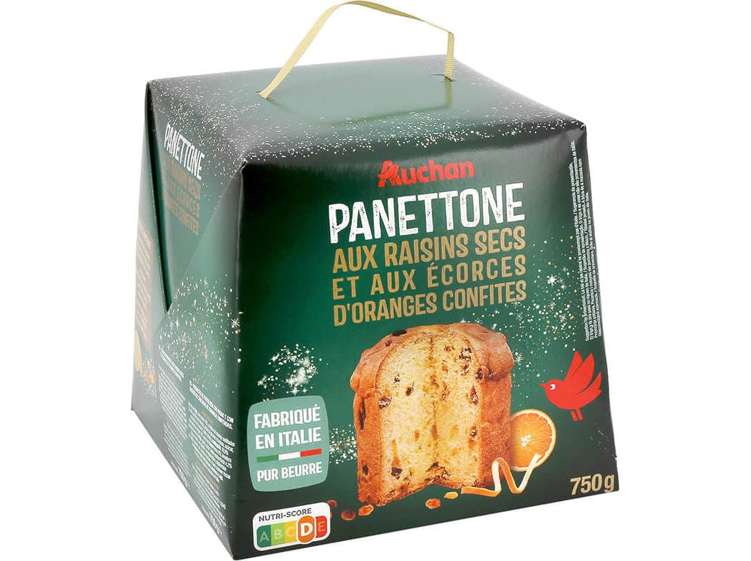 PANETTONE AUCHAN COM PASSAS E LARANJA CRISTALIZADA 750 G