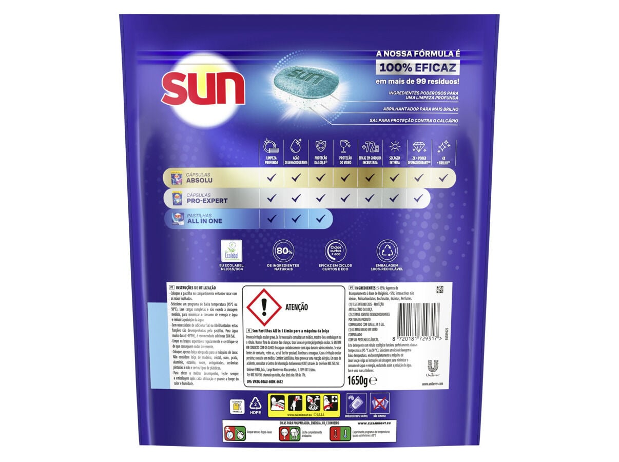 DET. M&Aacute;QUINA LOI&Ccedil;A SUN ALL-IN-ONE LIM&Atilde;O 100P image number 1