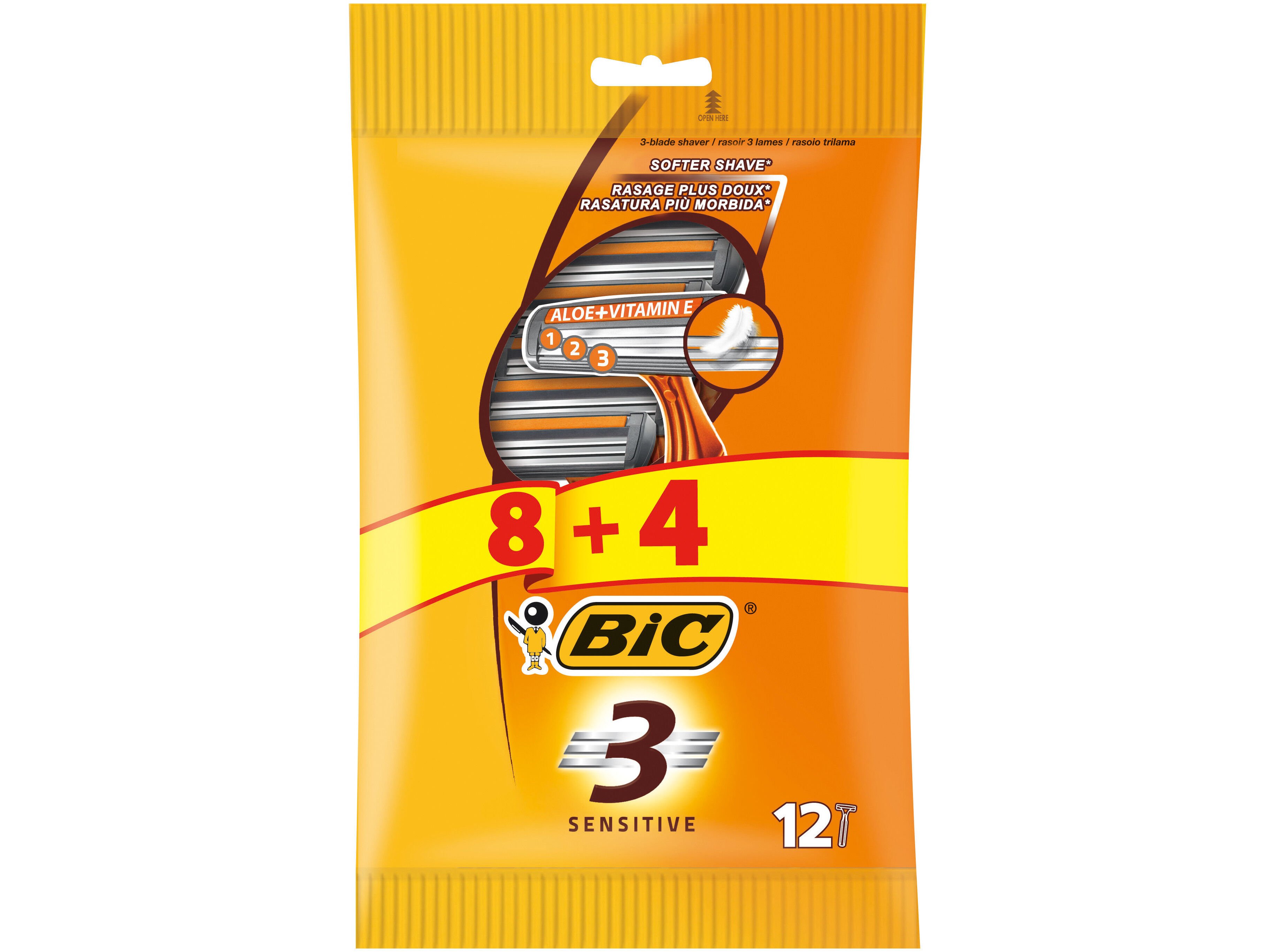 L&Acirc;MINAS DESCART&Aacute;VEIS BIC 3SENSITIVE 8+4UN