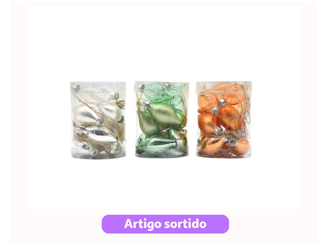 CAIXA COM 12 BOLAS VIDRO ACTUEL 5CM CORES SORTIDAS image number 0