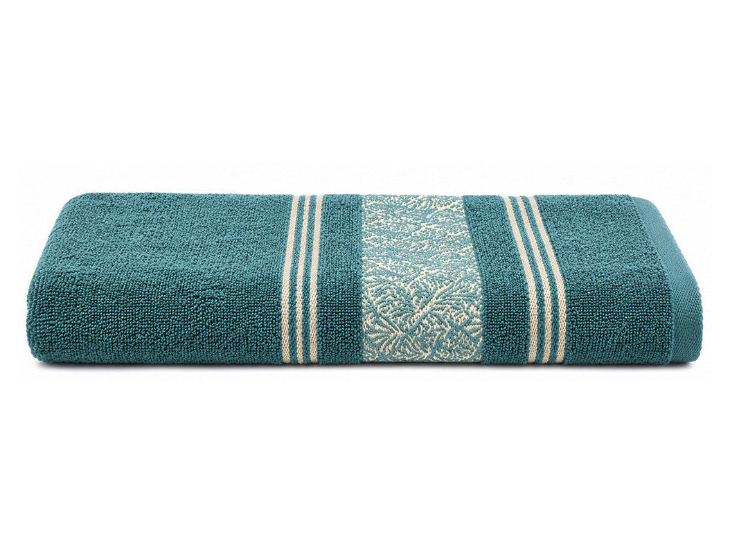 LEN&Ccedil;OL DE BANHO COM BARRA ACTUEL AZUL ESVERDEADO 450G 100X150CM image number 0