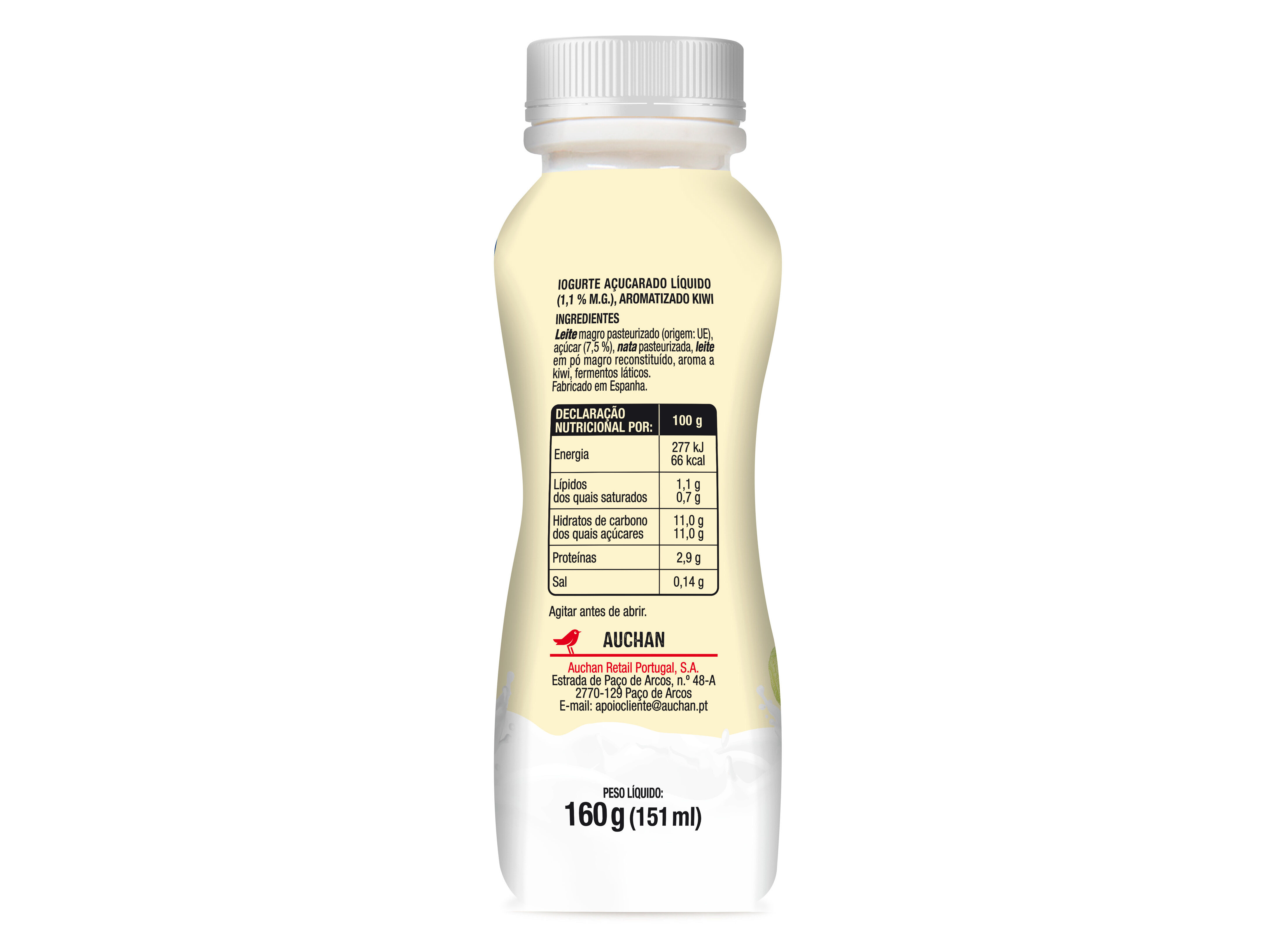 IOGURTE LIQUIDO AUCHAN KIWI 160G image number 1