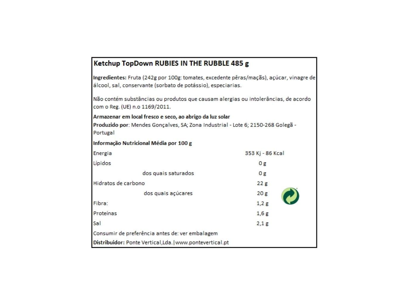 KETCHUP RUBIES IN THE RUBBLE 485 G image number 1