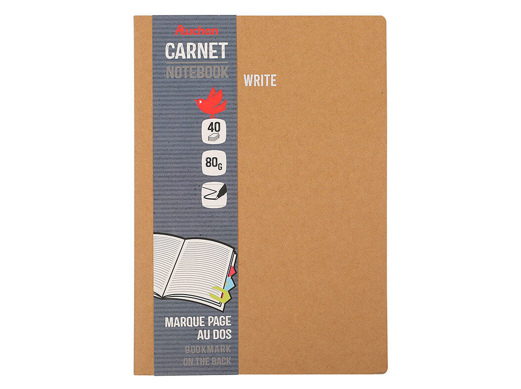 CADERNO A4 AGRAFADO AUCHAN CAPA KRAFT image number 0