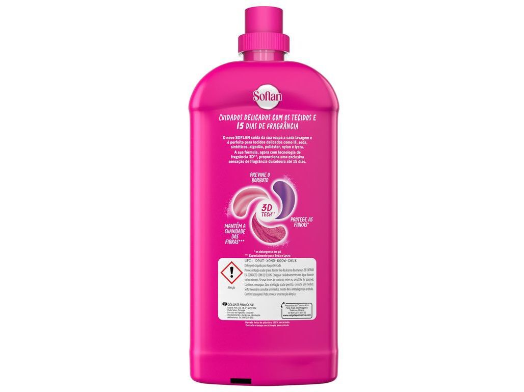 DETERGENTE M&Aacute;QUINA ROUPA SOFLAN L&Atilde; E DELICADOSO 46D image number 1