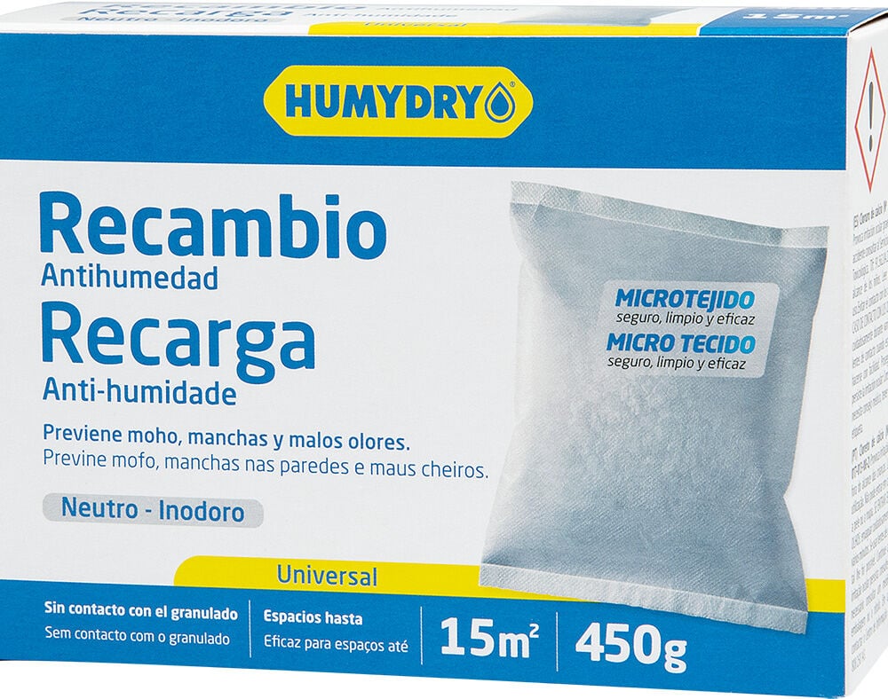 RECARGA PARA DESUMIDIFICADOR HUMYDRY NEUTRO 450G