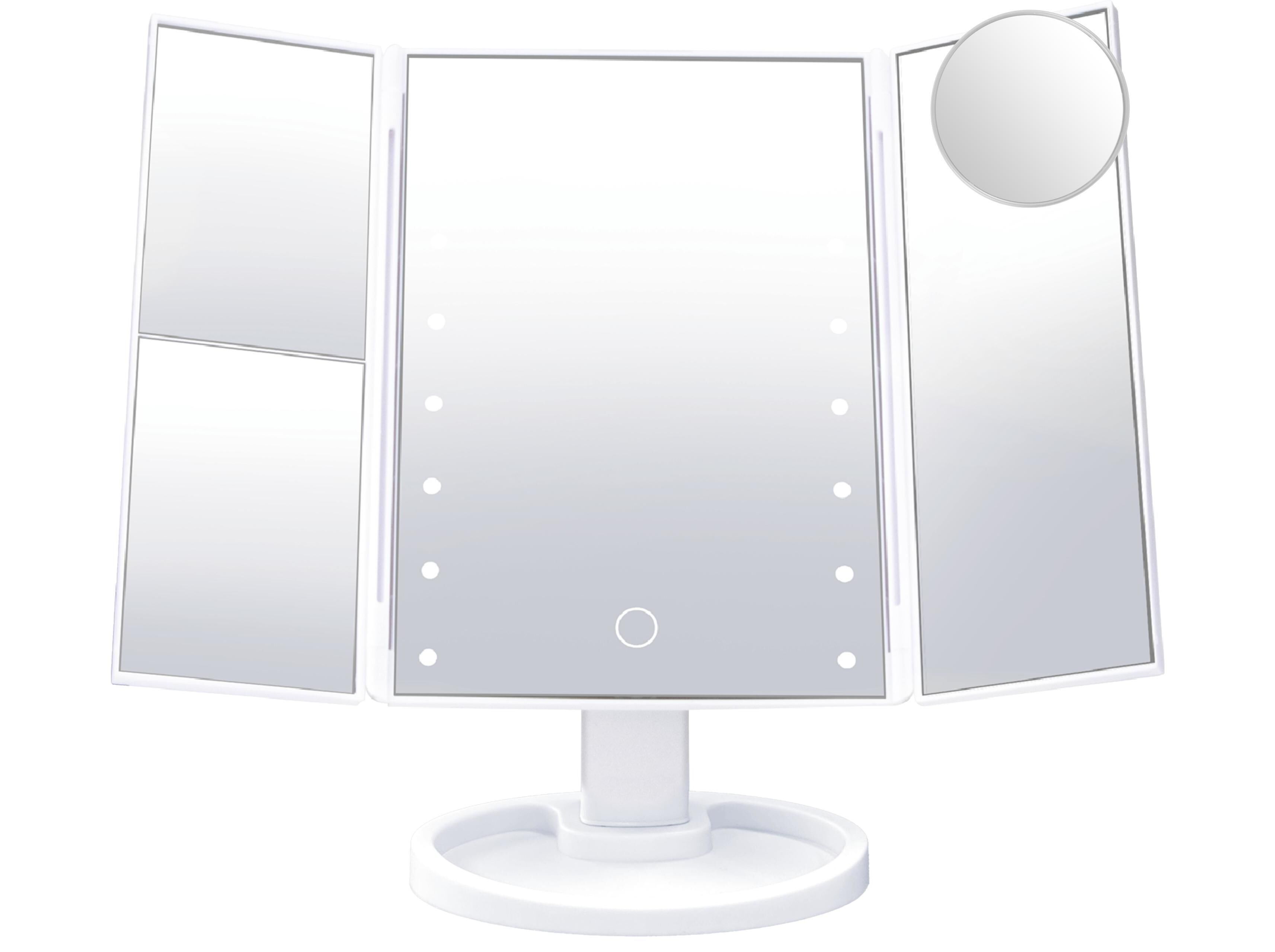 ESPELHO DE MAQUILHAGEM LED DOBR&Aacute;VEL 16 LED