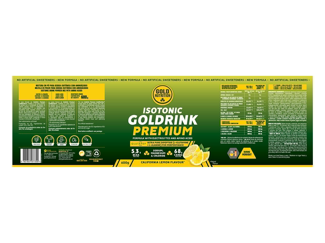 GOLDRINK GOLDNUTRITION PREMIUM LIM&Atilde;O 600G image number 1