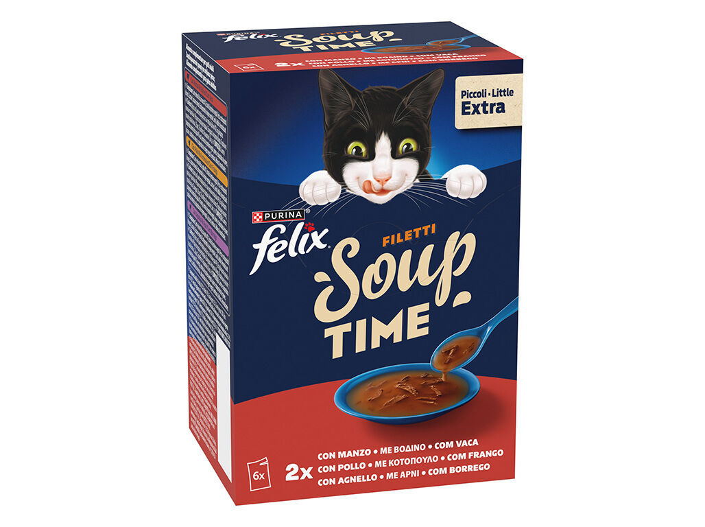 COMIDA H&Uacute;MIDA PARA GATO FELIX SOUP FILETTI CAMPO 6X48G image number 1