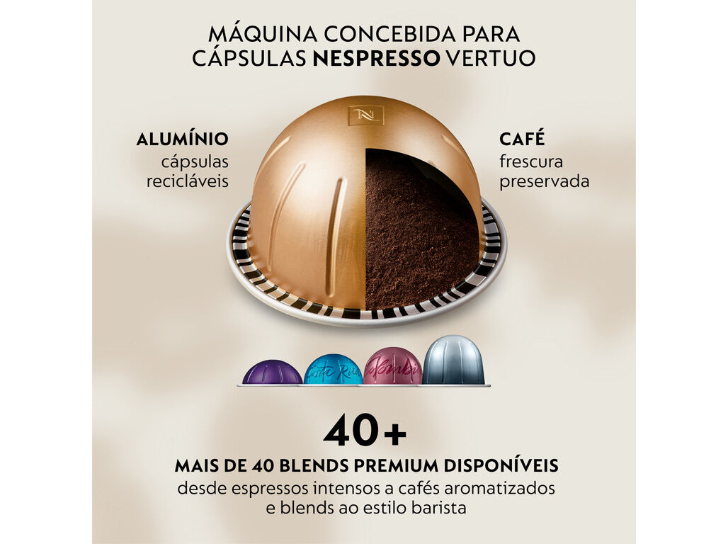 M&Aacute;QUINA CAF&Eacute; NESPRESSO KRUPS XN9408P3 VERTUO UP PRETA image number 6