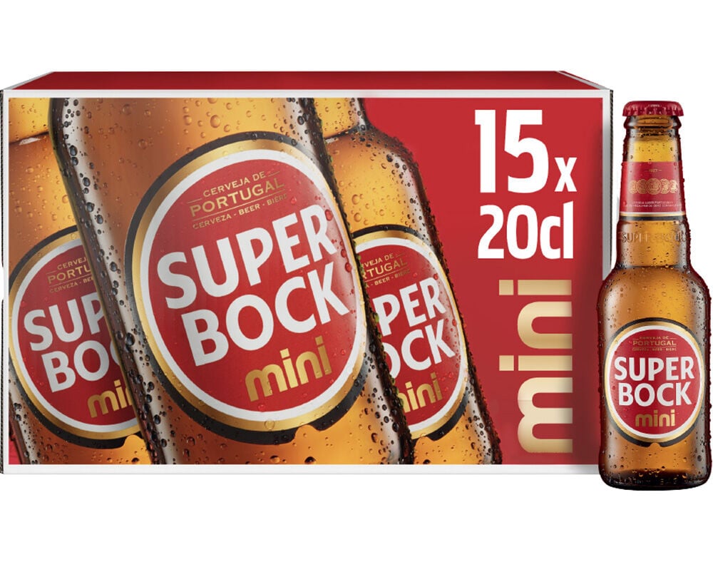 CERVEJA SUPER BOCK MINI 15X0.20L