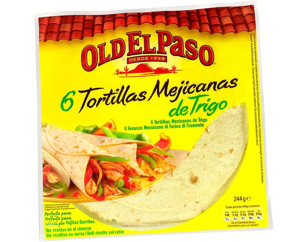 TORTILHAS OLD EL PASO DE TRIGO 6UN 244G