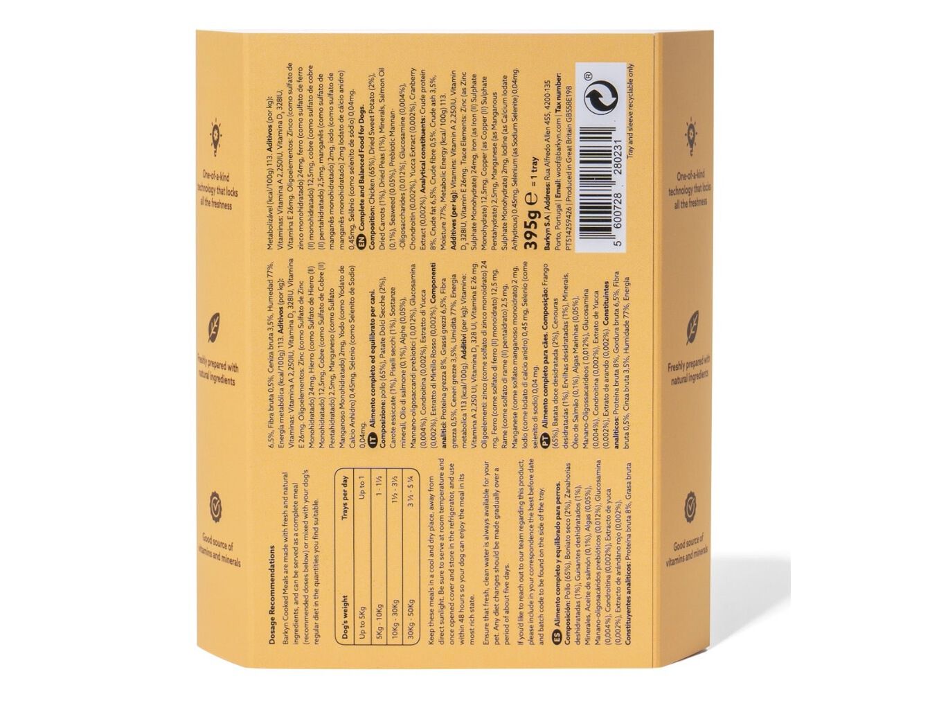 COMIDA H&Uacute;MIDA PARA C&Atilde;O BARKYN FRANGO FRESCO E CENOURAS 395G image number 1