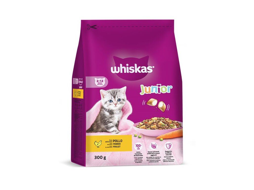 RA&Ccedil;&Atilde;O PARA GATO WHISKAS J&Uacute;NIOR GALINHA 300G image number 1