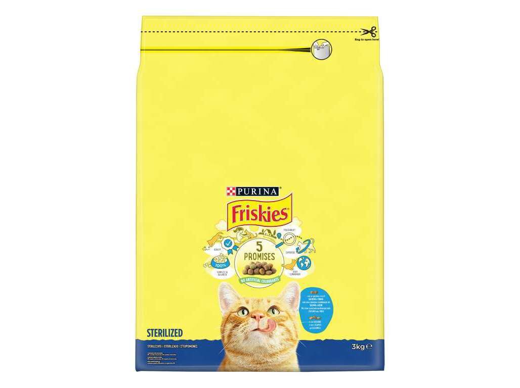 RA&Ccedil;&Atilde;O PARA GATO FRISKIES ESTERILIZADO COM SALM&Atilde;O 3KG